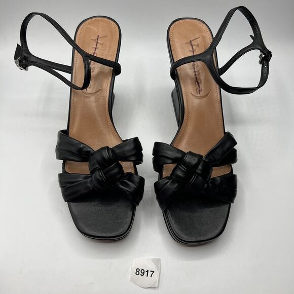 Anthropologie Vicenza Black Knotted Platform Heels EU 39 US 9 - Picture 11 of 11